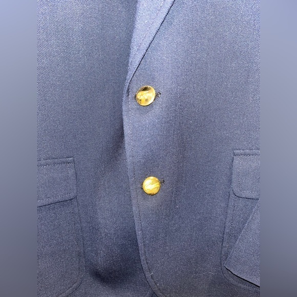VTG Izod Lacoste Blazer Men's Blue Gold Buttons Single Breasted - Picture 3 of 12